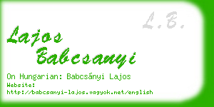lajos babcsanyi business card