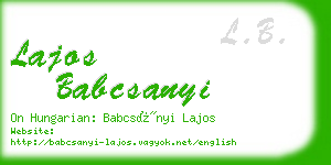 lajos babcsanyi business card